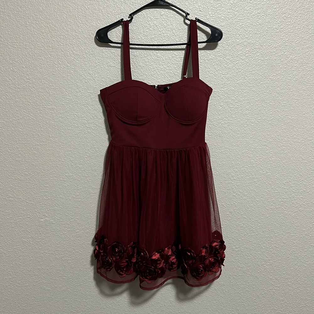 Burgundy short dress